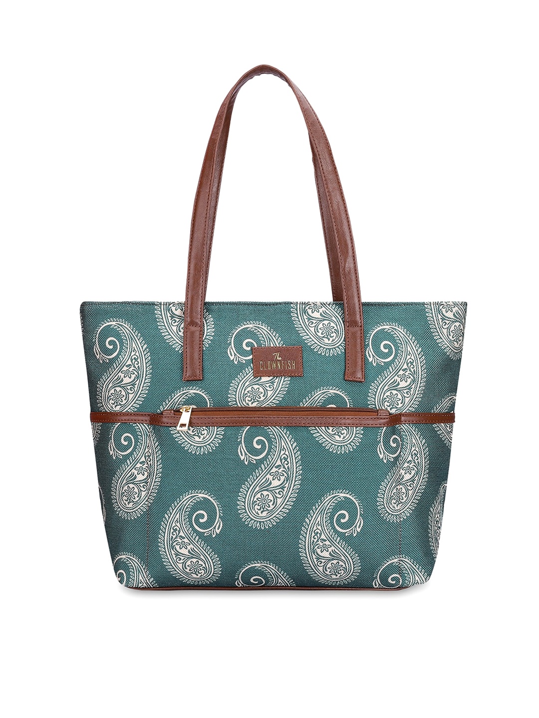 

THE CLOWNFISH Ethnic Motifs Printed Structured Shoulder Bag, Green