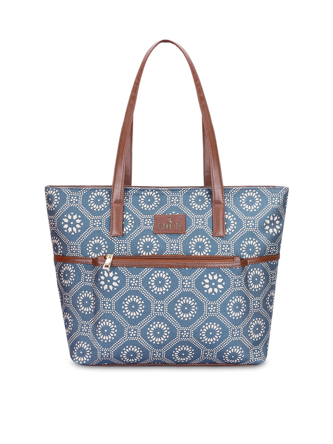 

THE CLOWNFISH Concetta Ethnic Motifs Printed Structured Shoulder Bag, Navy blue