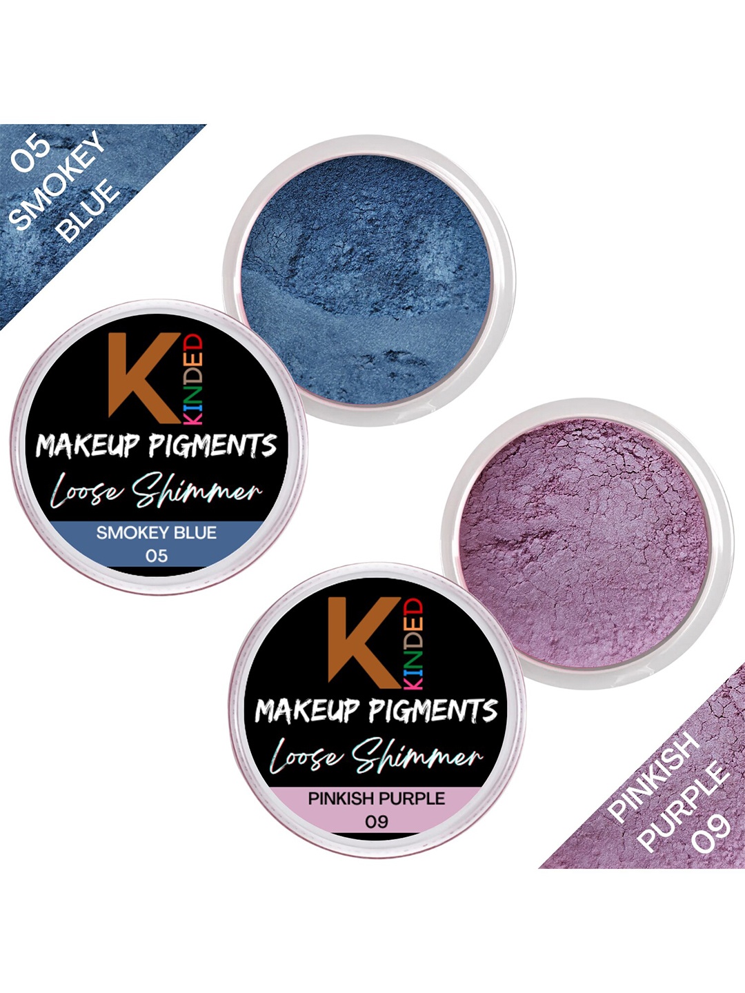 

KINDED Set of 2 Makeup Pigments Loose Shimmer Powder Eyeshadow 3 g Each - 05 & 09, Blue