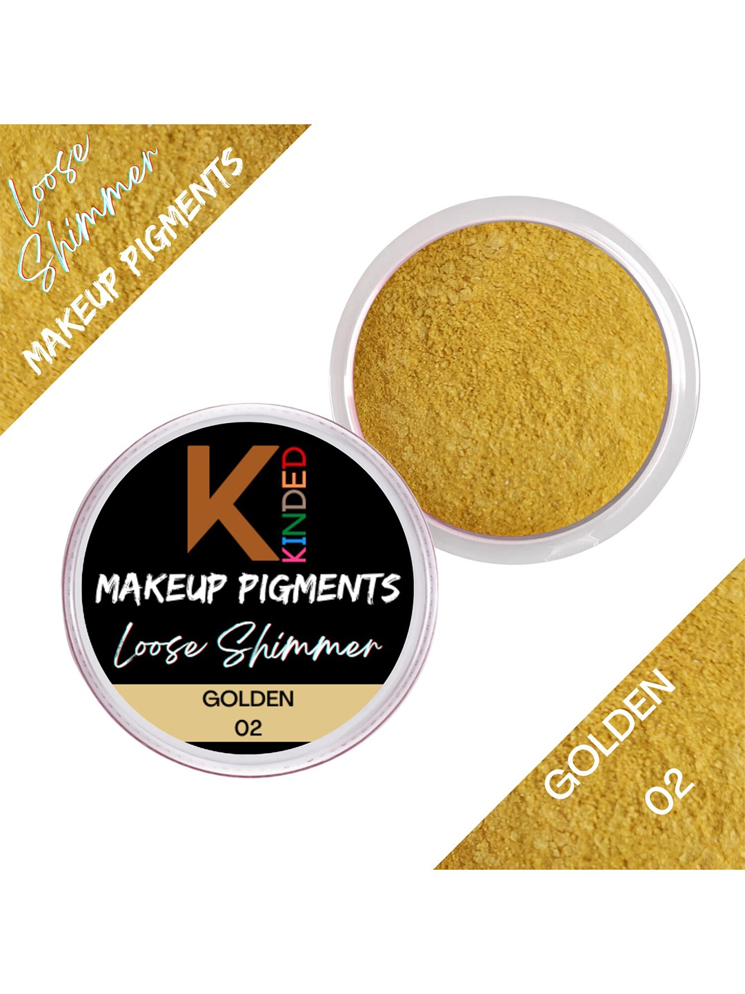 

KINDED Makeup Pigments Loose Shimmer Eyeshadow 3g - Golden 02, Gold