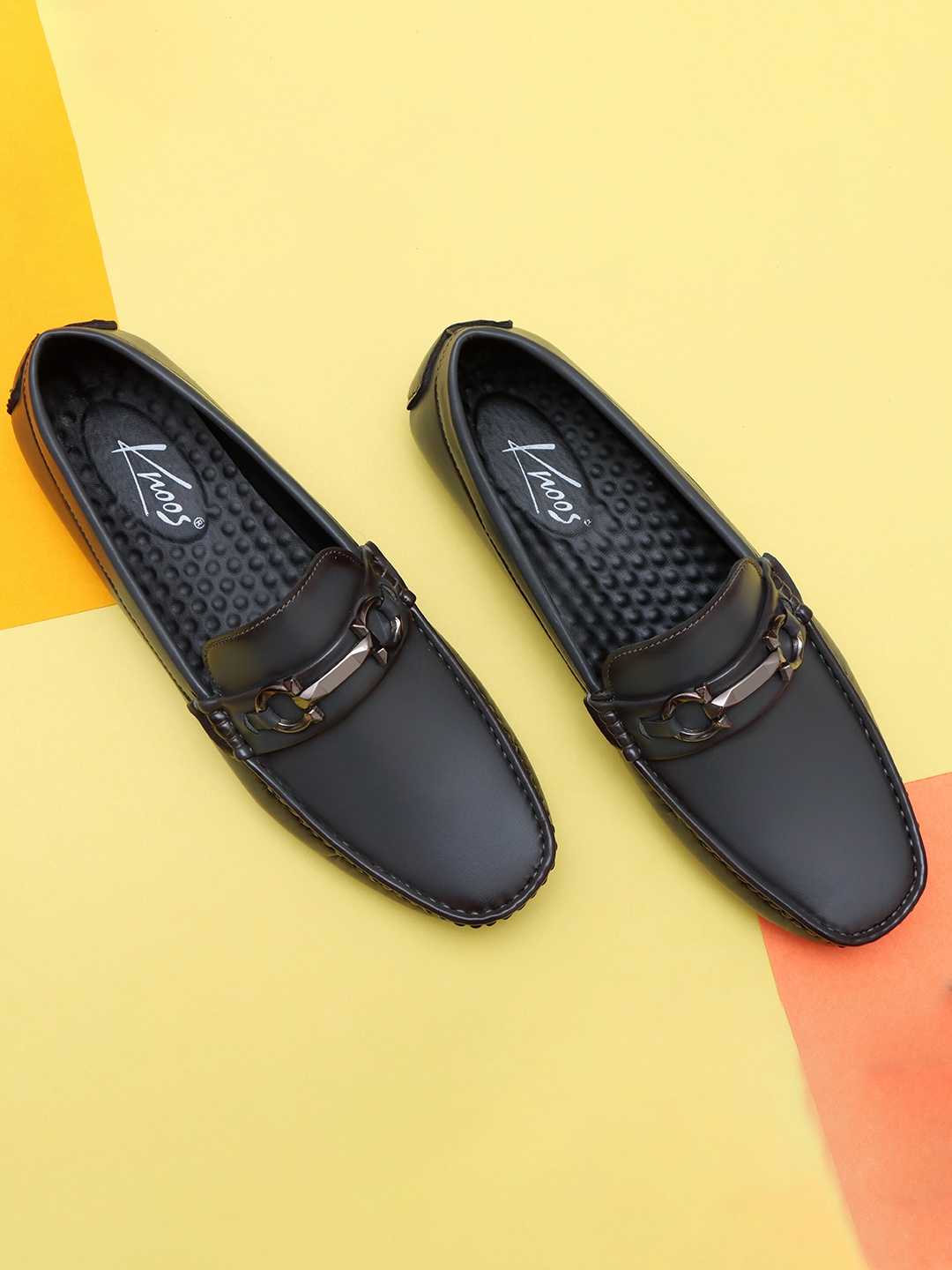 

knoos Men Square Toe Comfort Insole Horsebit Loafers, Grey