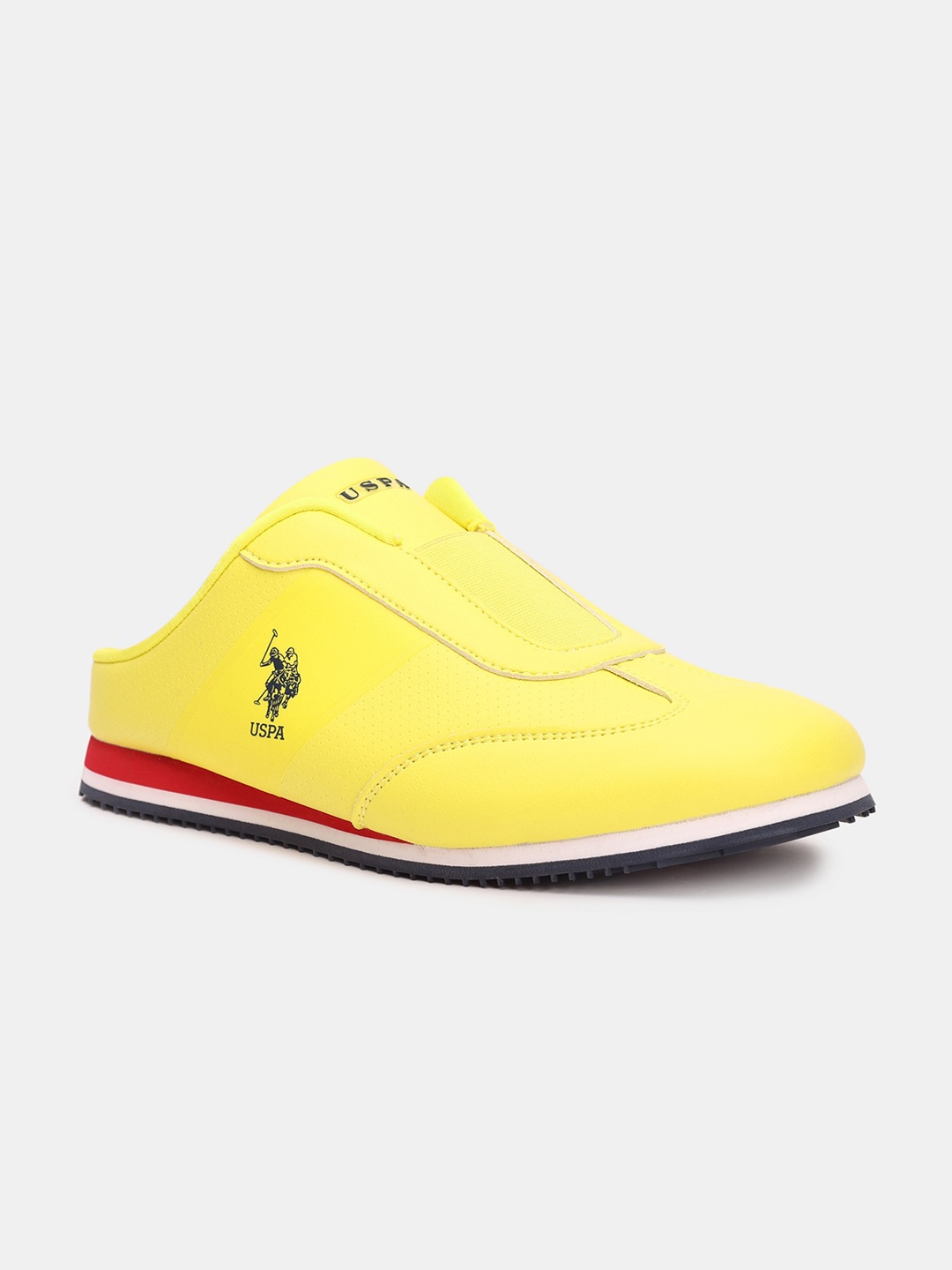 

U.S. Polo Assn. Men THEON Perforations Comfort Insole Mules Sneakers, Yellow