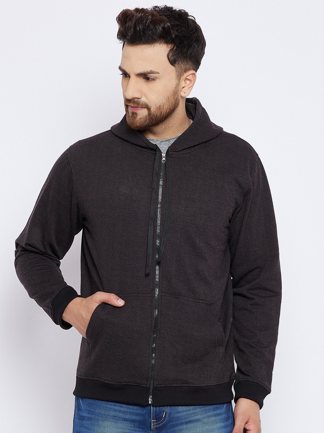 

FRENCH FLEXIOUS Men Hooded Cotton Sweatshirt, Black