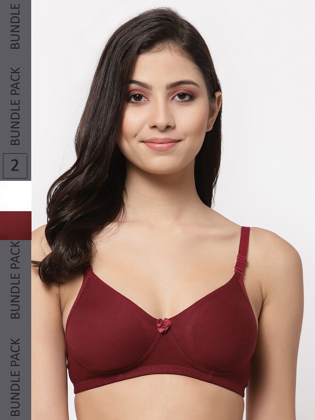 

College Girl Women Pack of 2 Cotton Lightly Padded Bra, White