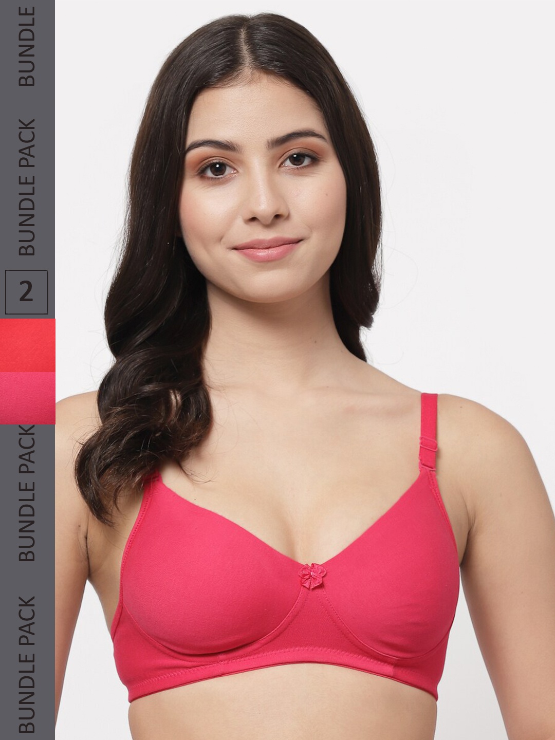 

College Girl Pack of 2 Cotton T-shirt Bra - Lightly Padded, Pink