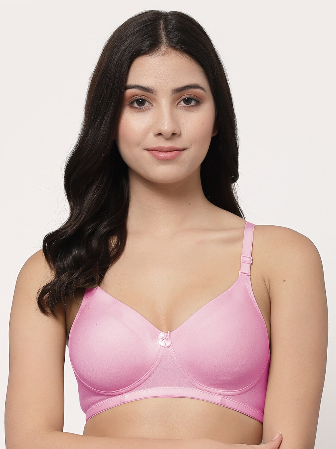 

College Girl Lightly Padded Super Support Cotton T-shirt Bra, Pink