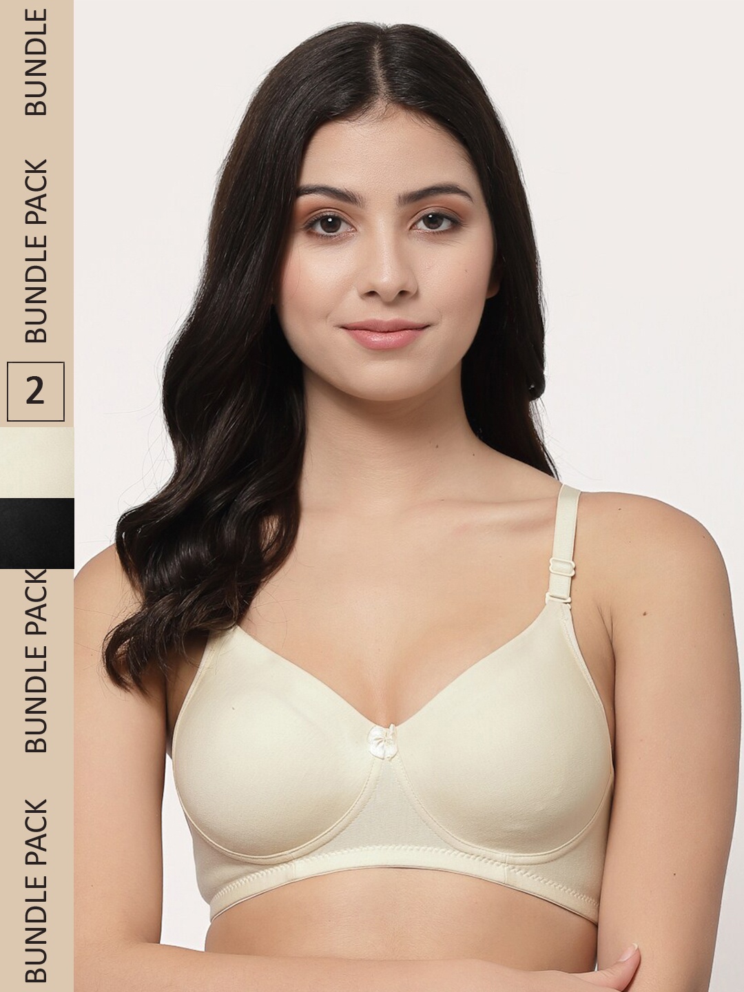 

College Girl Pack of 2 Cotton T-shirt Bra - Lightly Padded, Nude