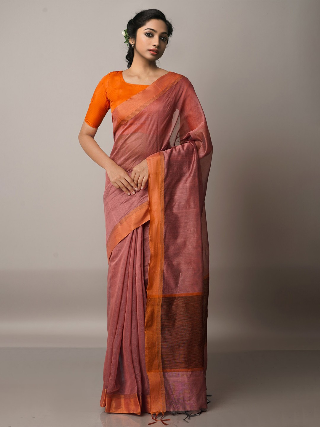 

Unnati Silks Silk Cotton Chanderi Saree, Red