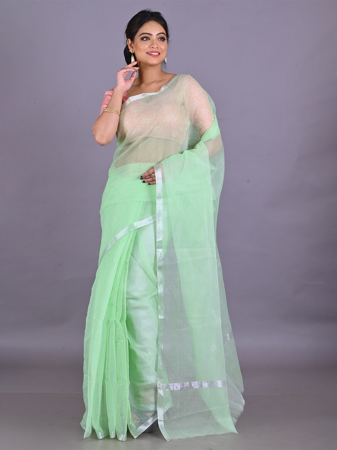

Unnati Silks Pure Cotton Kota Saree, Green