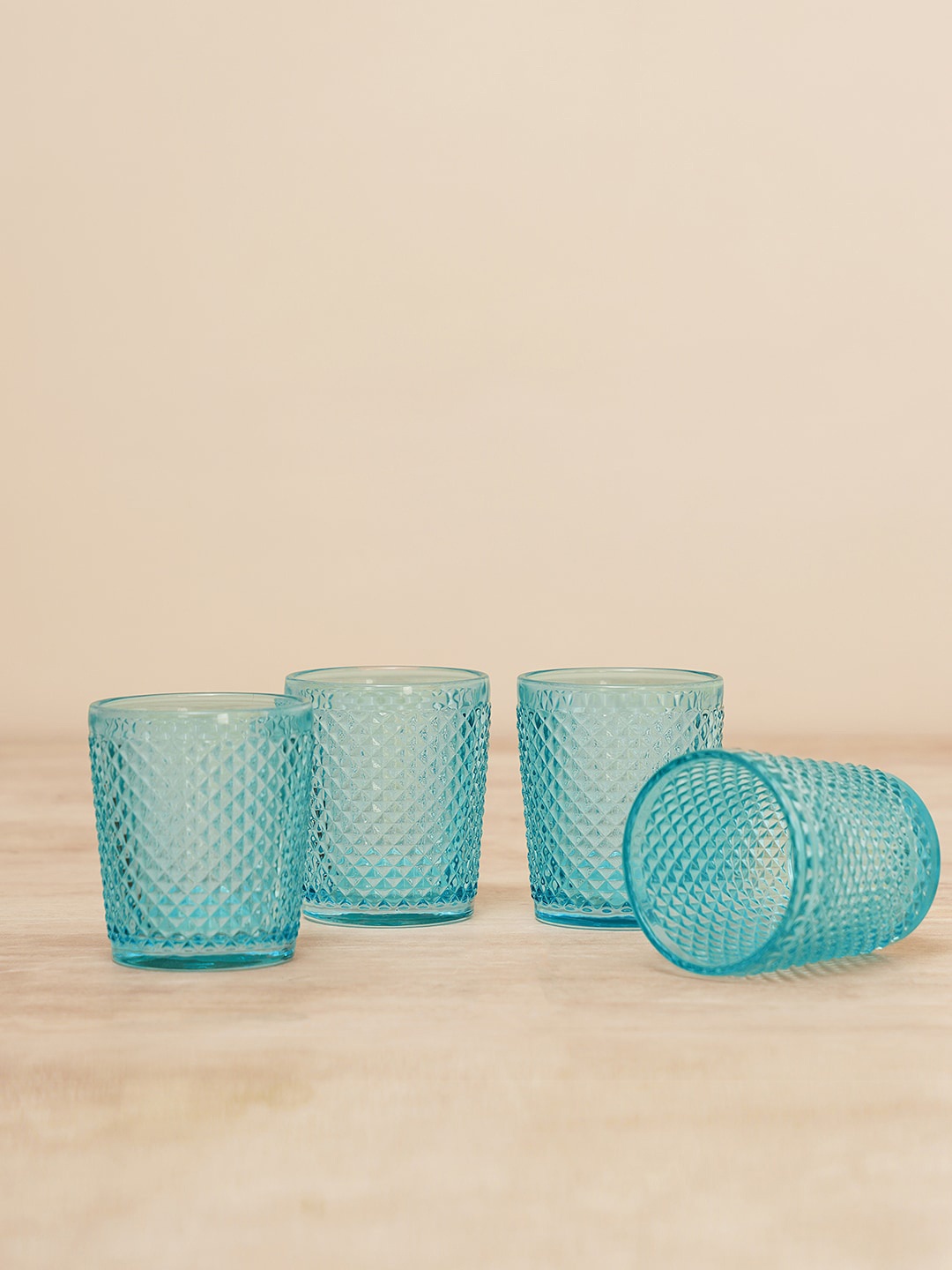 

Pure Home and Living Blue Set of 6 Textured Dotted Tumblers