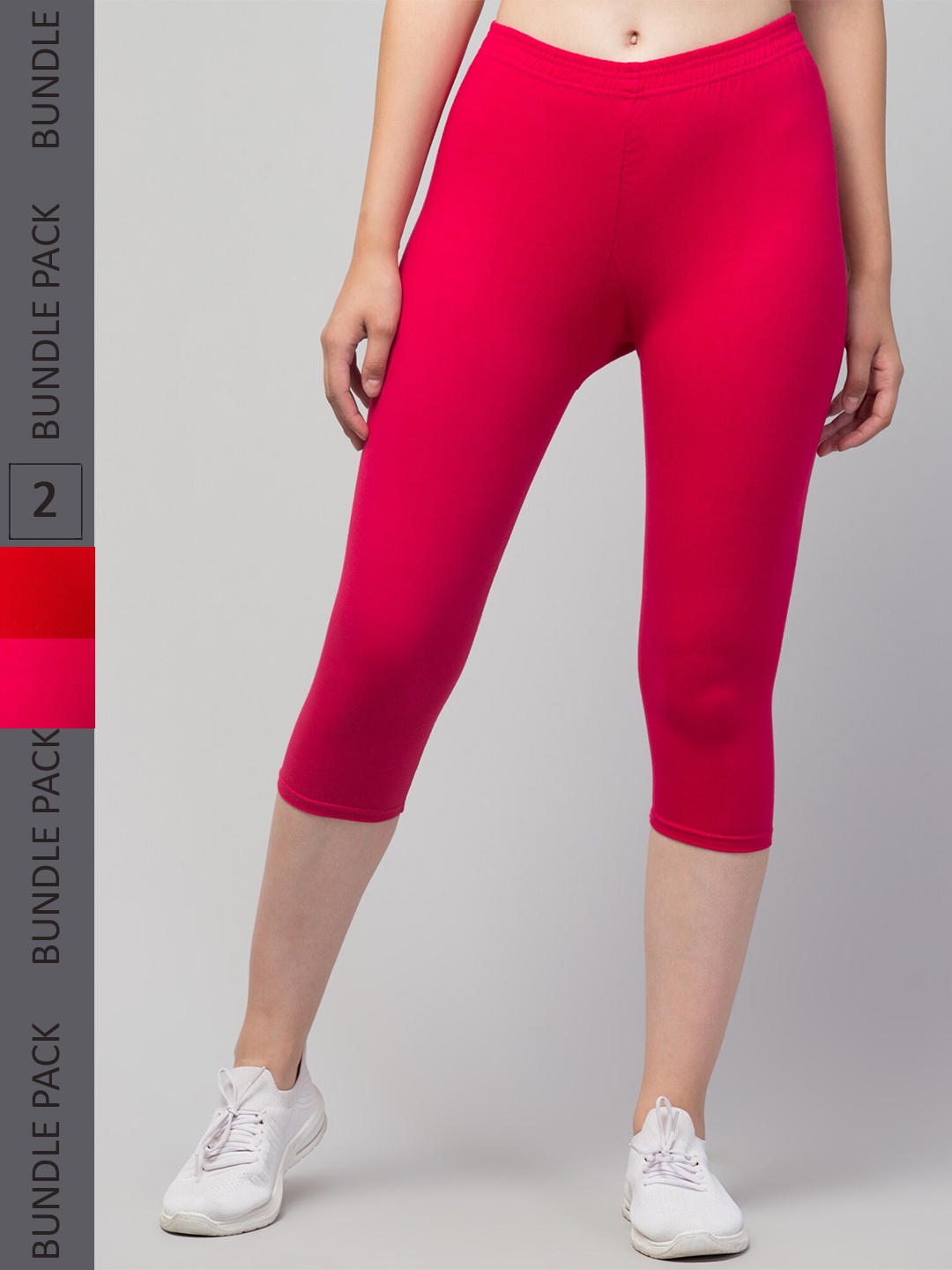 

Apraa & Parma Women Pack of 2 Mid-Rise Skinny Fit Capris, Red