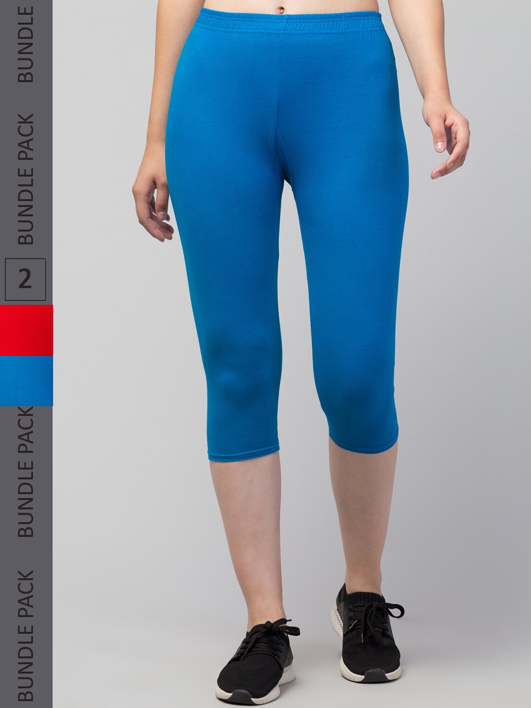 

Apraa & Parma Women Pack of 2 Mid-Rise Skinny Fit Capris, Red