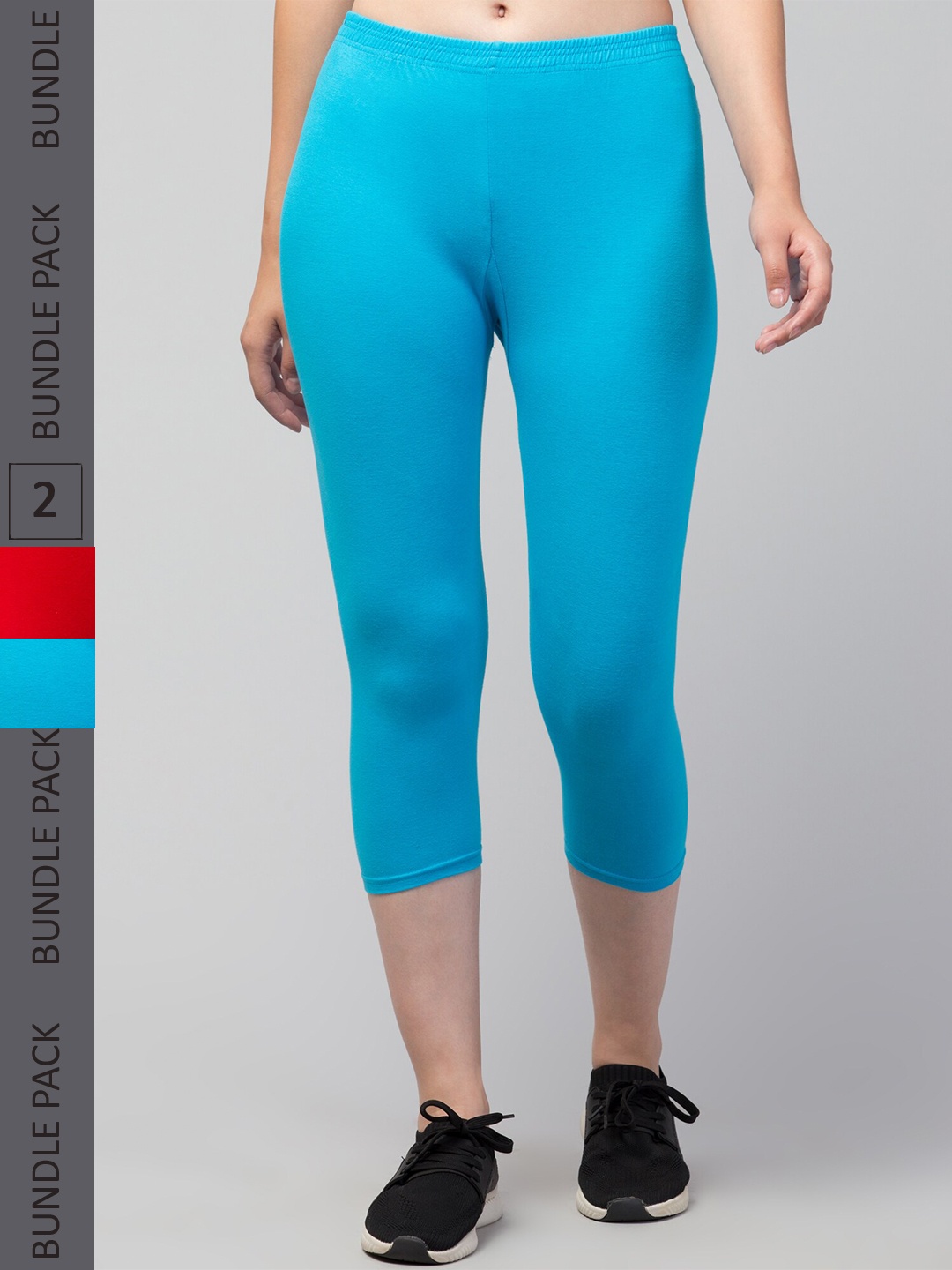 

Apraa & Parma Women Pack of 2 Mid-Rise Skinny Fit Capris, Red
