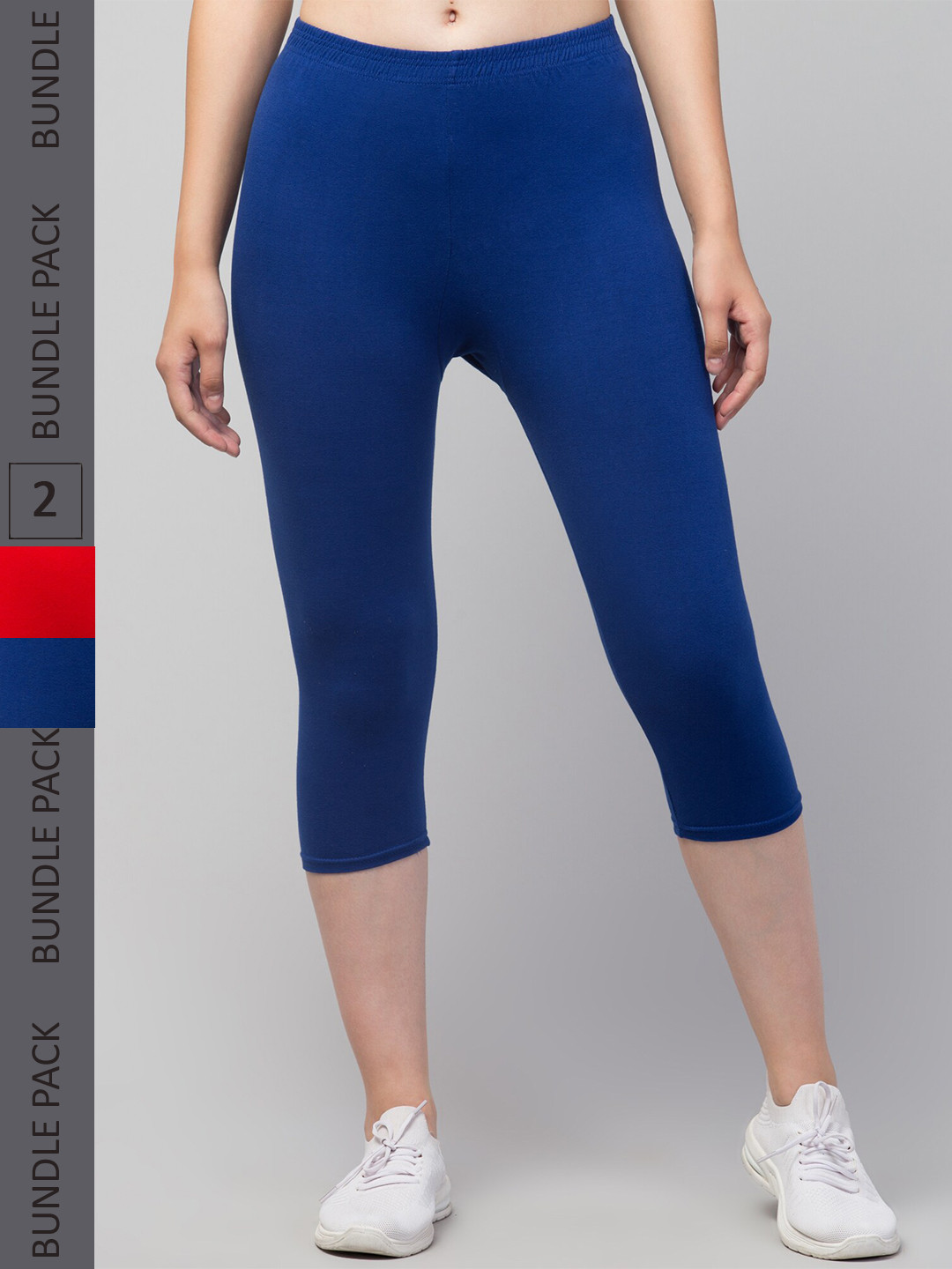 

Apraa & Parma Women Pack of 2 Mid-Rise Skinny Fit Capris, Red