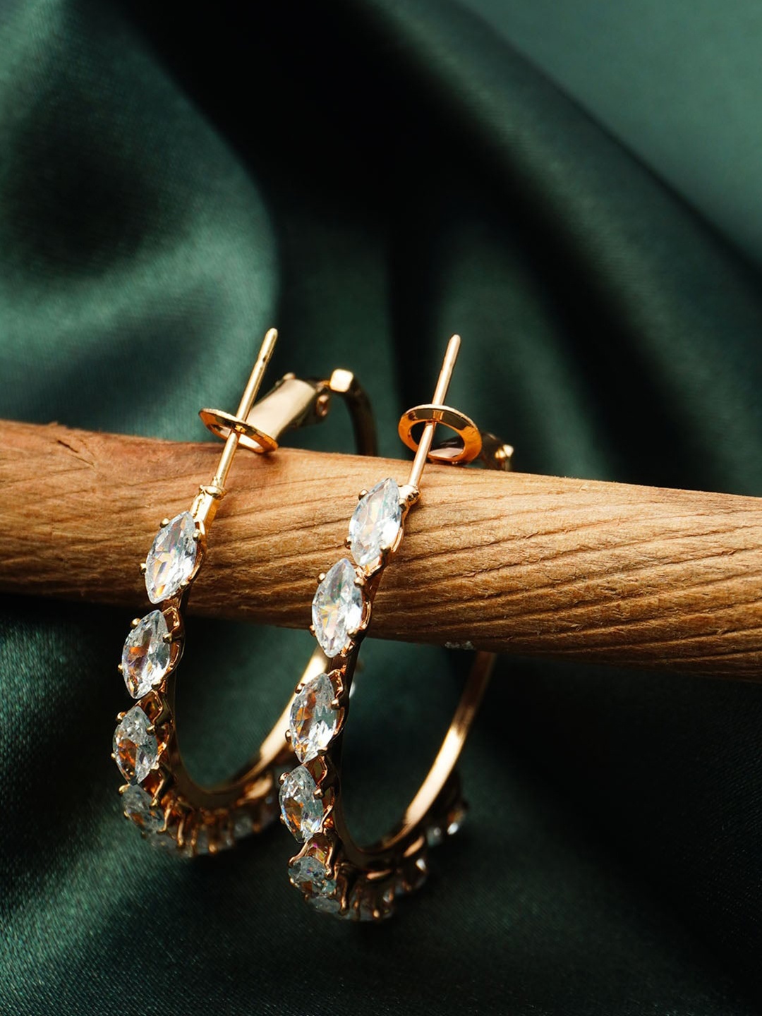 

Ferosh Gold-Plated Contemporary Hoop Earrings