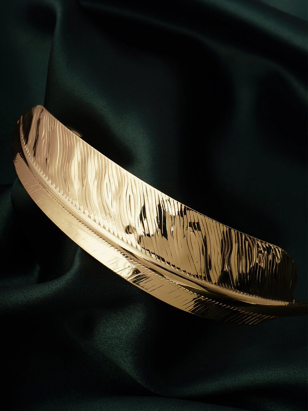 

Ferosh Feather Design French Barrette, Gold