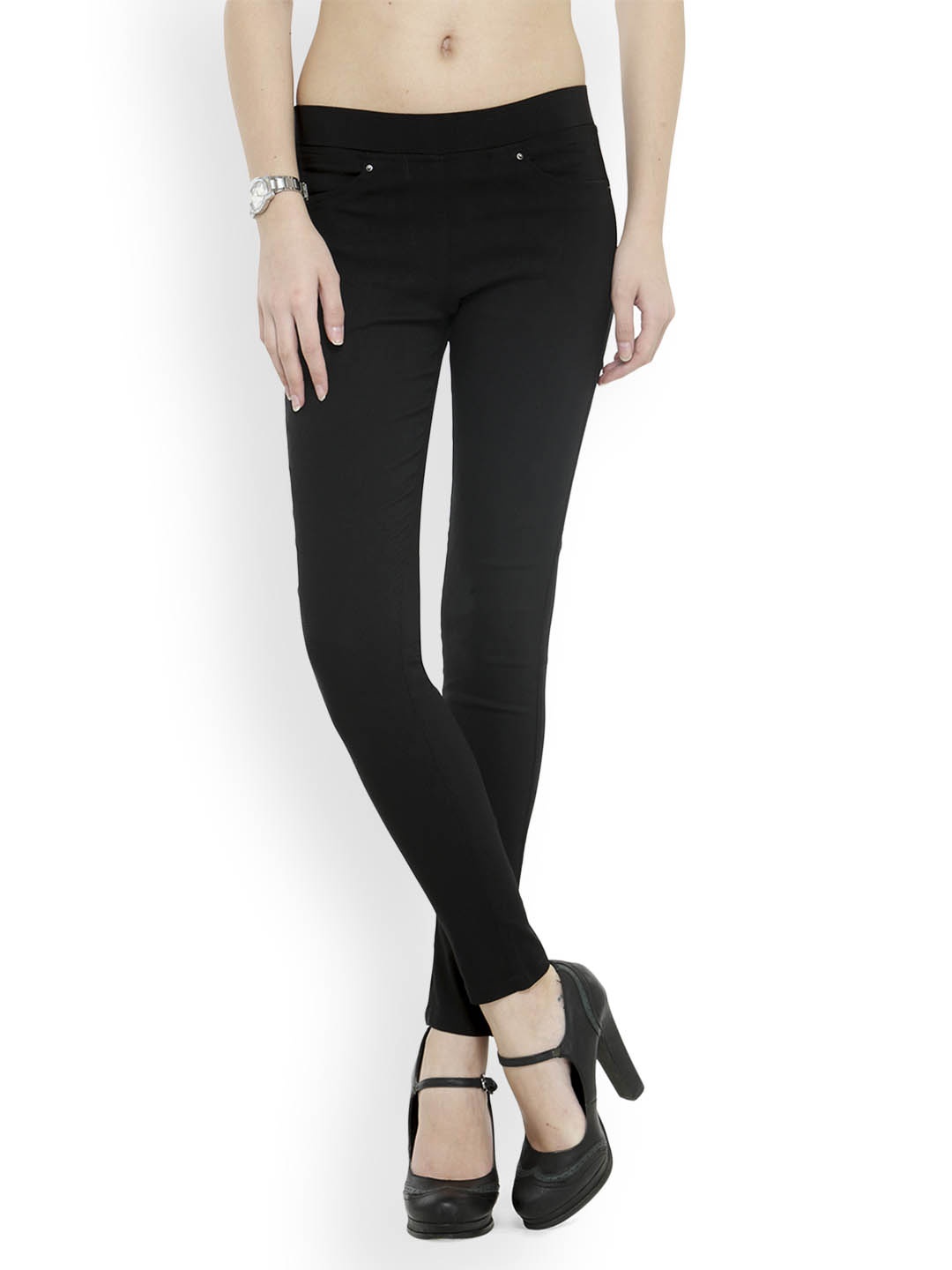 

Westwood Black Skinny Cotton Lycra Treggings