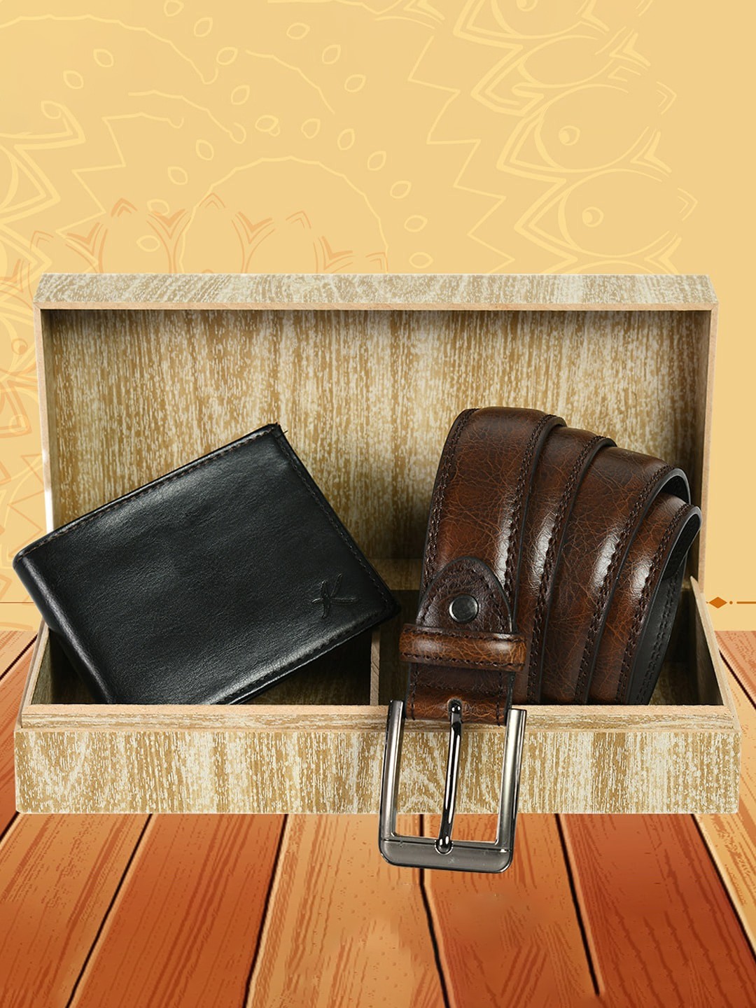 

Kastner Men Faux Leather Belt & Wallet Accessory Gift Set, Black