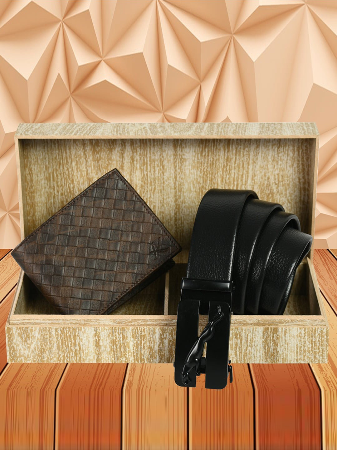 

Kastner Men Textured Leather Belt and Wallet Accessory Gift Set, Black