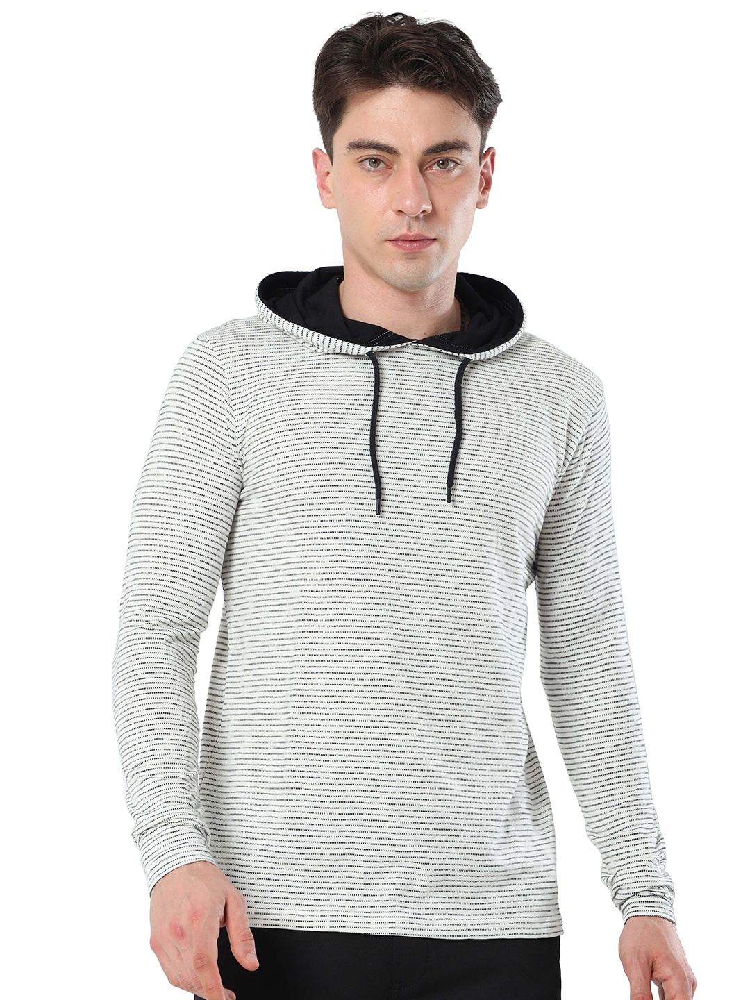 

Masculino Latino Men Striped Cotton Sweatshirt, White