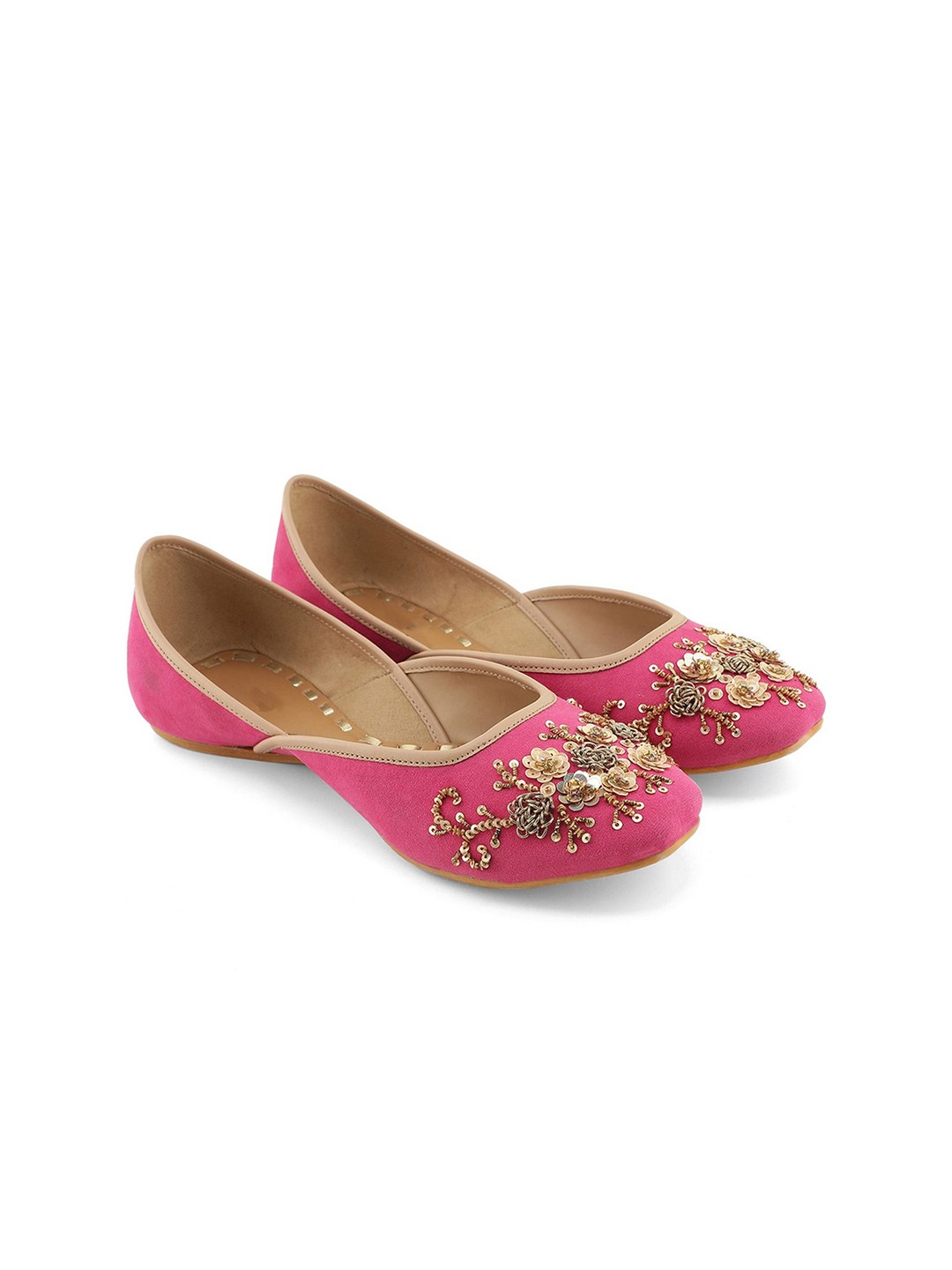 

AADY AUSTIN Women Embroidered Ethnic Mojaris, Pink