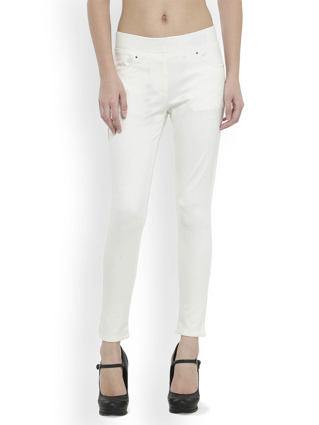 

Westwood White Skinny Cotton Lycra Treggings