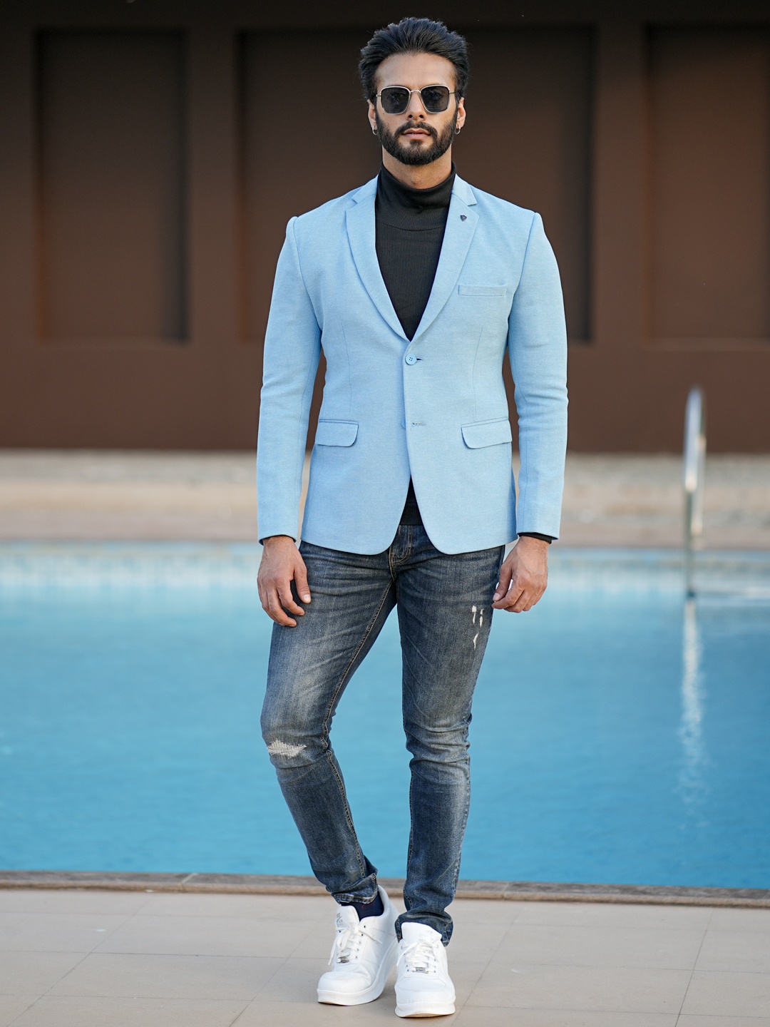 

ESSAS club Single-Breasted Regular Fit Blazer, Blue