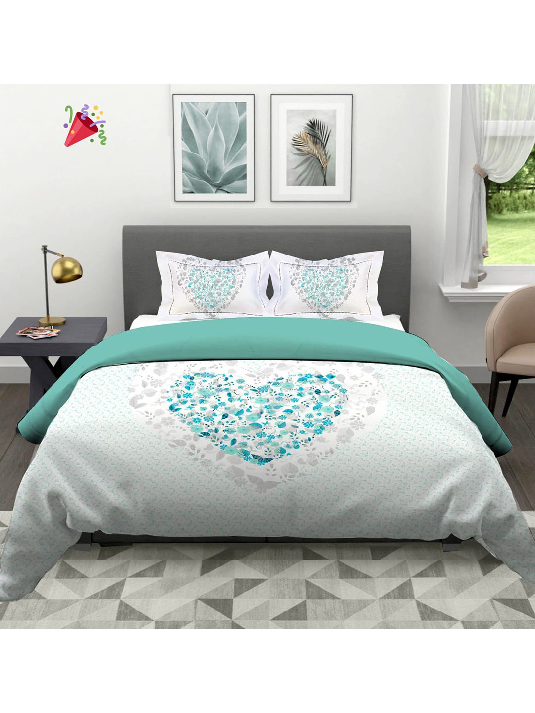 

Bajo's White & Blue Floral 220 TC Cotton Queen Bedsheet with 2 Pillow Covers