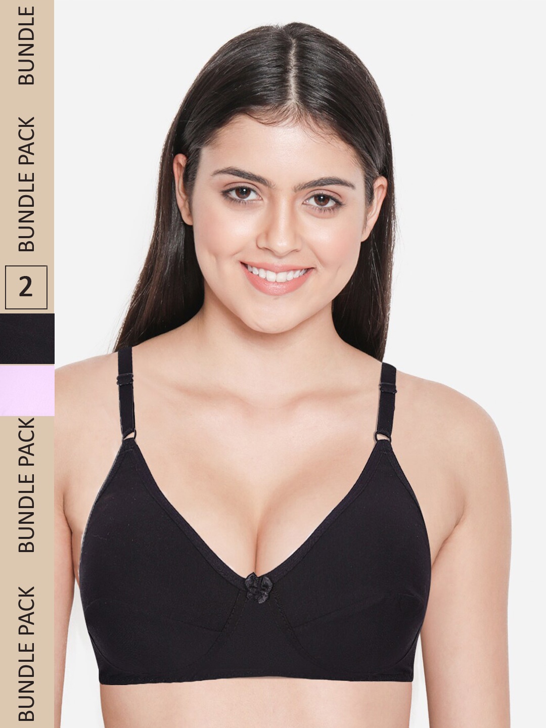 

shyaway Pack Of 2 Cotton Non Padded Bra, Rose