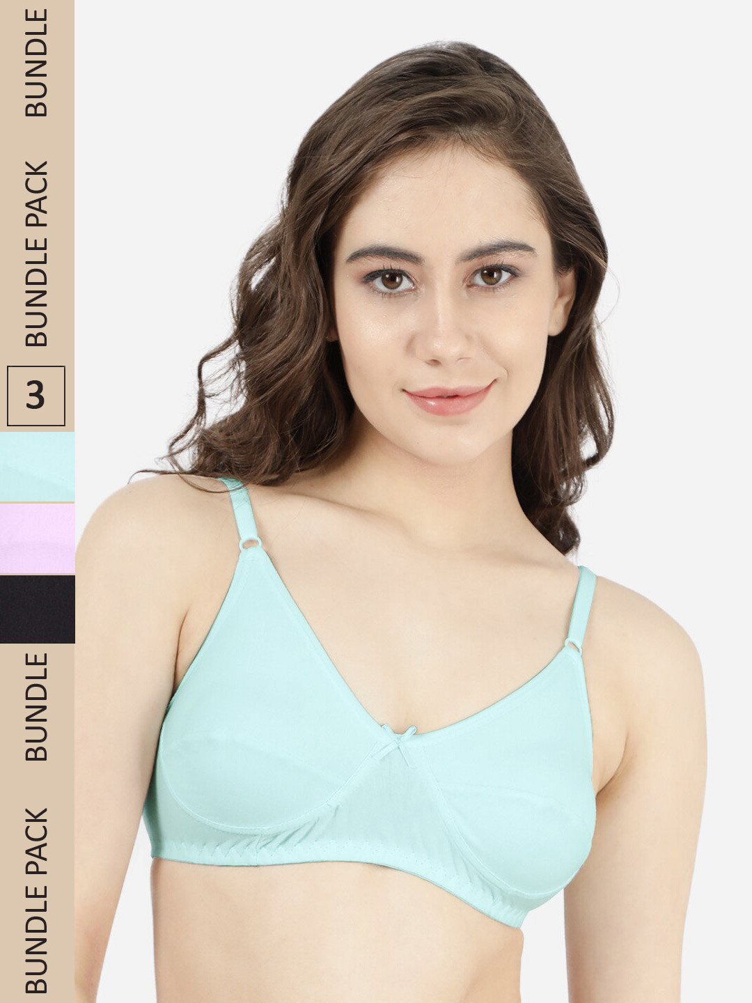

shyaway Pack Of 3 Cotton Non-Padded Non-Wired Bra, Lavender