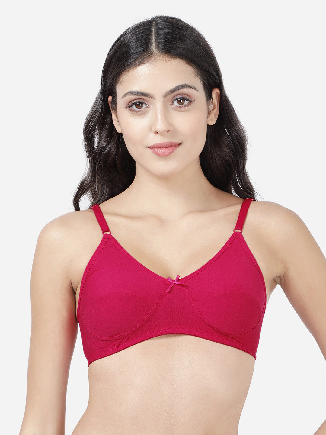 

shyaway Non Padded Non-Wired Full Coverage All Day Comfort Cotton Bra, Pink