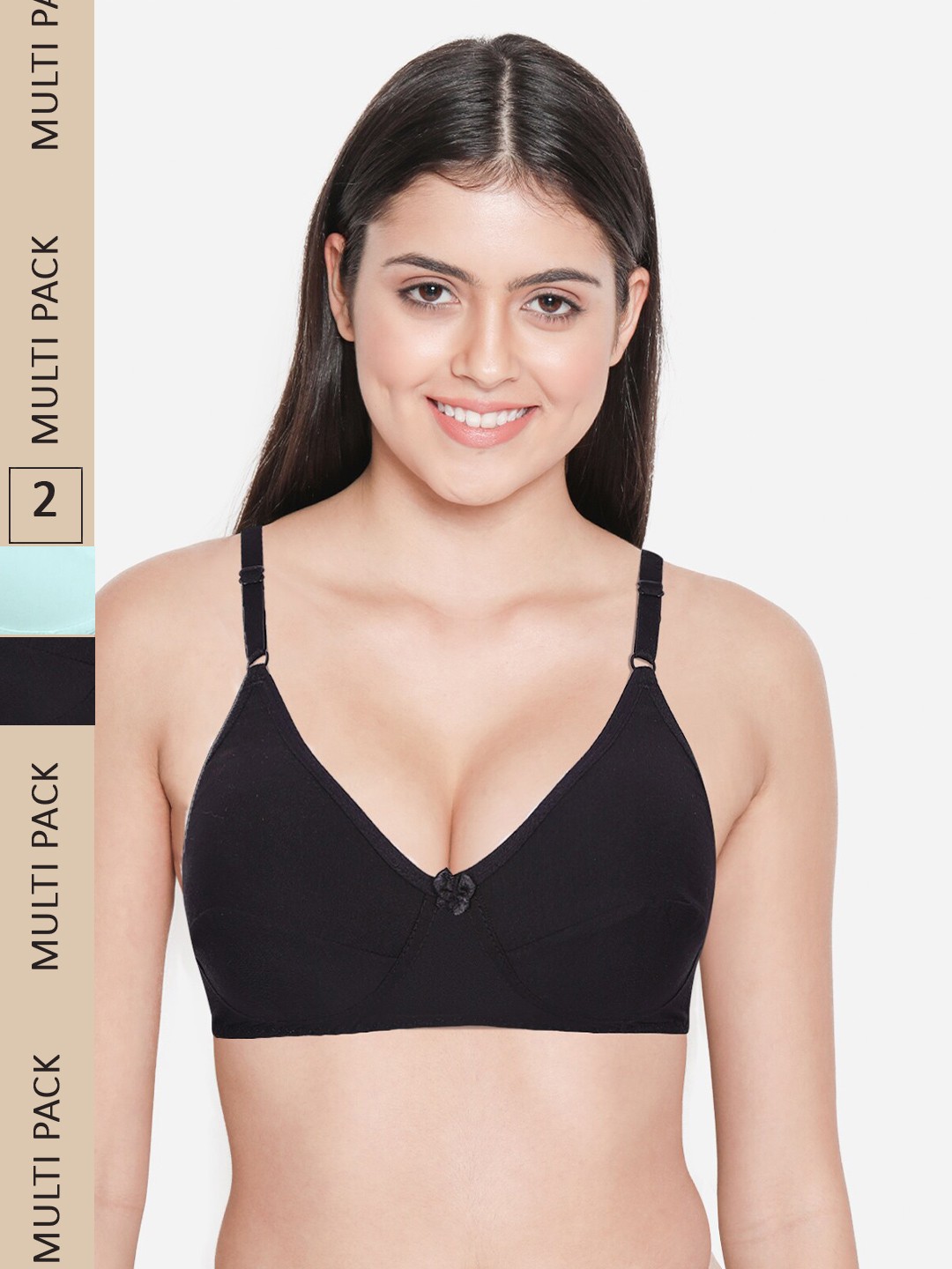 

shyaway Pack Of 2 Non Padded Non-Wired Full Coverage All Day Comfort Cotton Bra, Blue