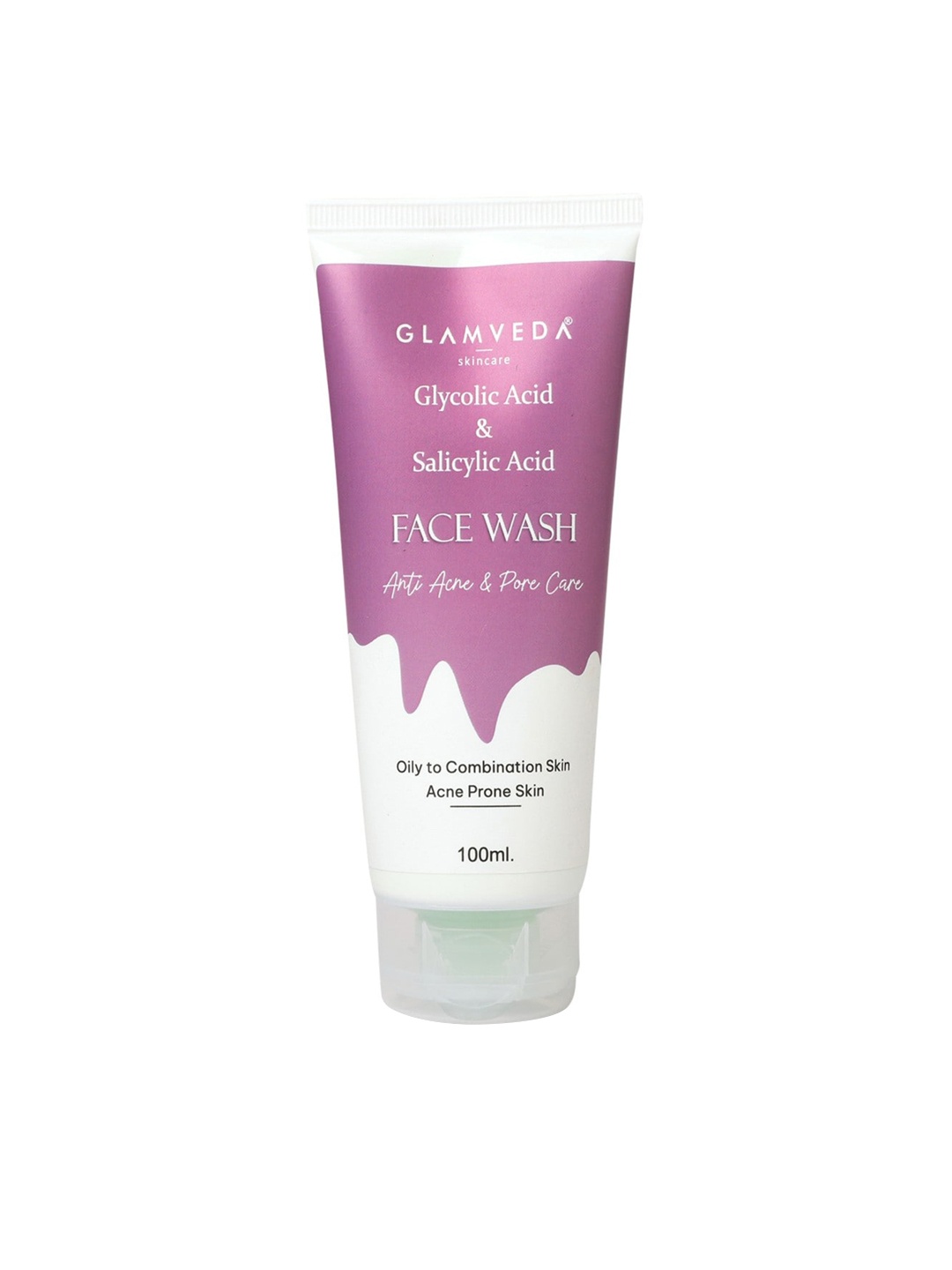 

GLAMVEDA Glycolic acid & Salicylic Acid Anti Acne & Pore Core Face Wash -100ml, Purple