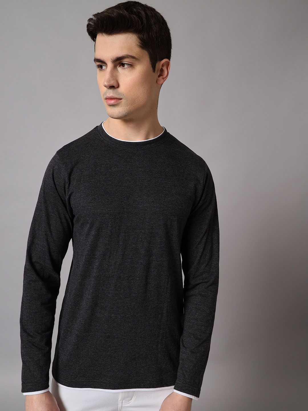 

The Dry State Long Sleeve Cotton T-shirt, Charcoal