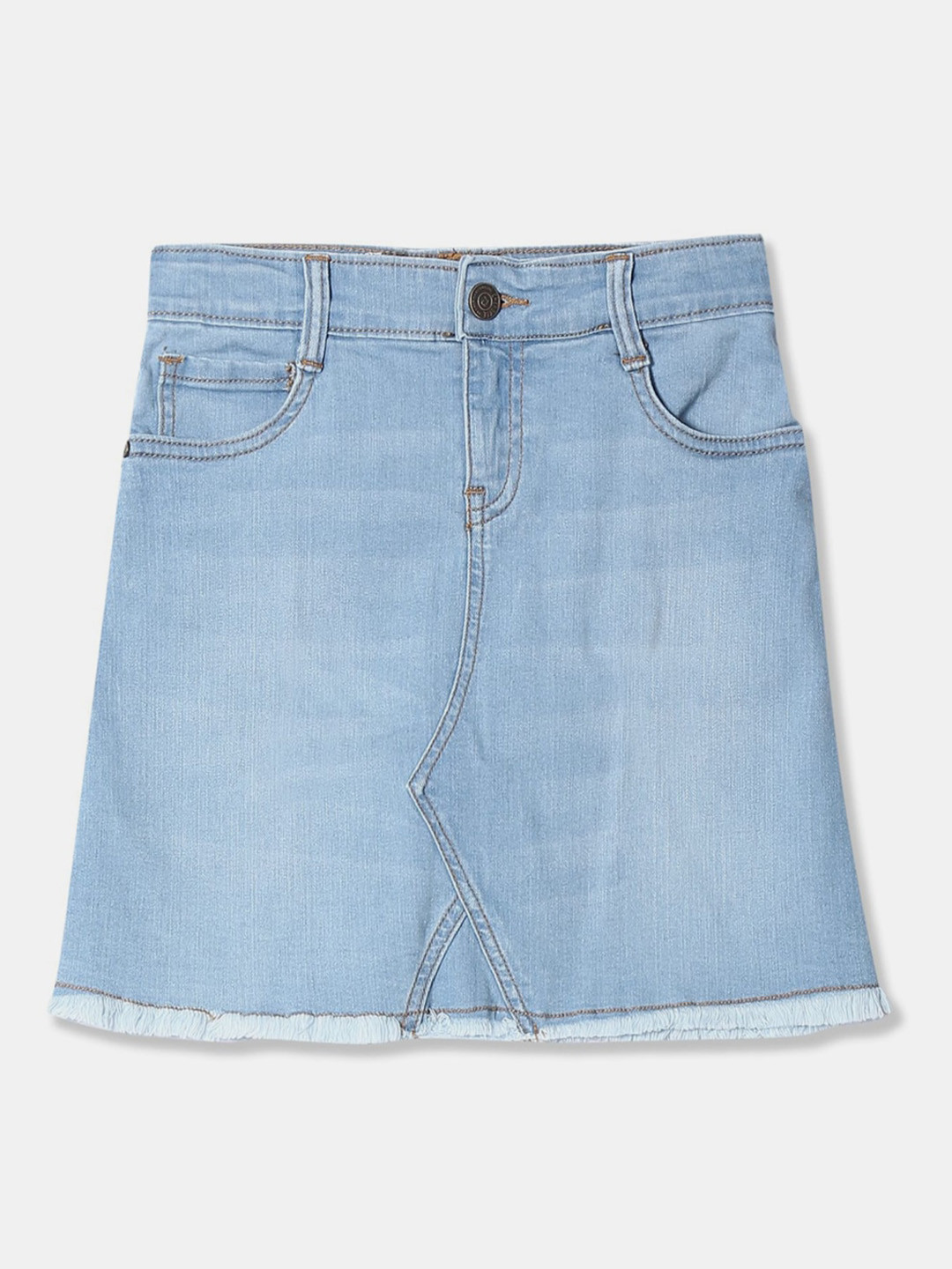 

V-Mart Girls Washed Pure Cotton Mid-Waist Skorts, Blue