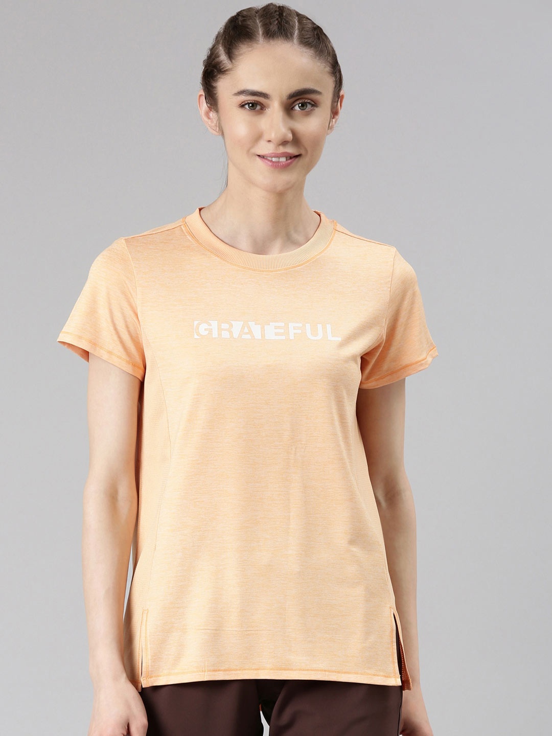 Enamor Typography Printed Antimicrobial T-Shirt, Orange
