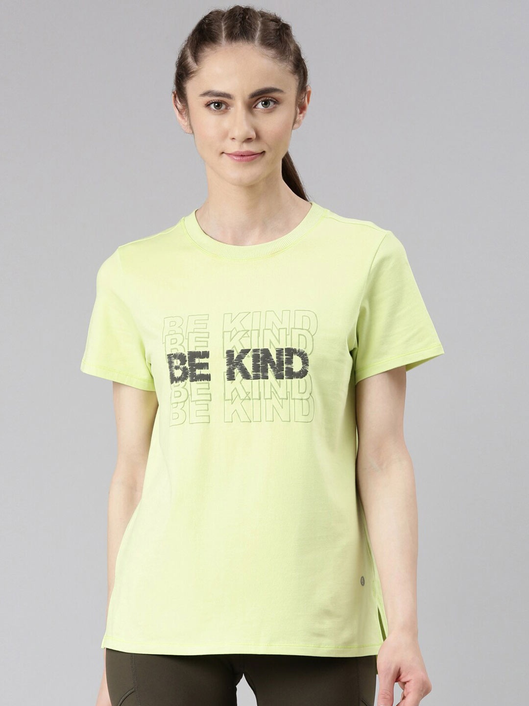 

Enamor Typography Printed Antimicrobial Relaxed Fit T-shirt, Yellow