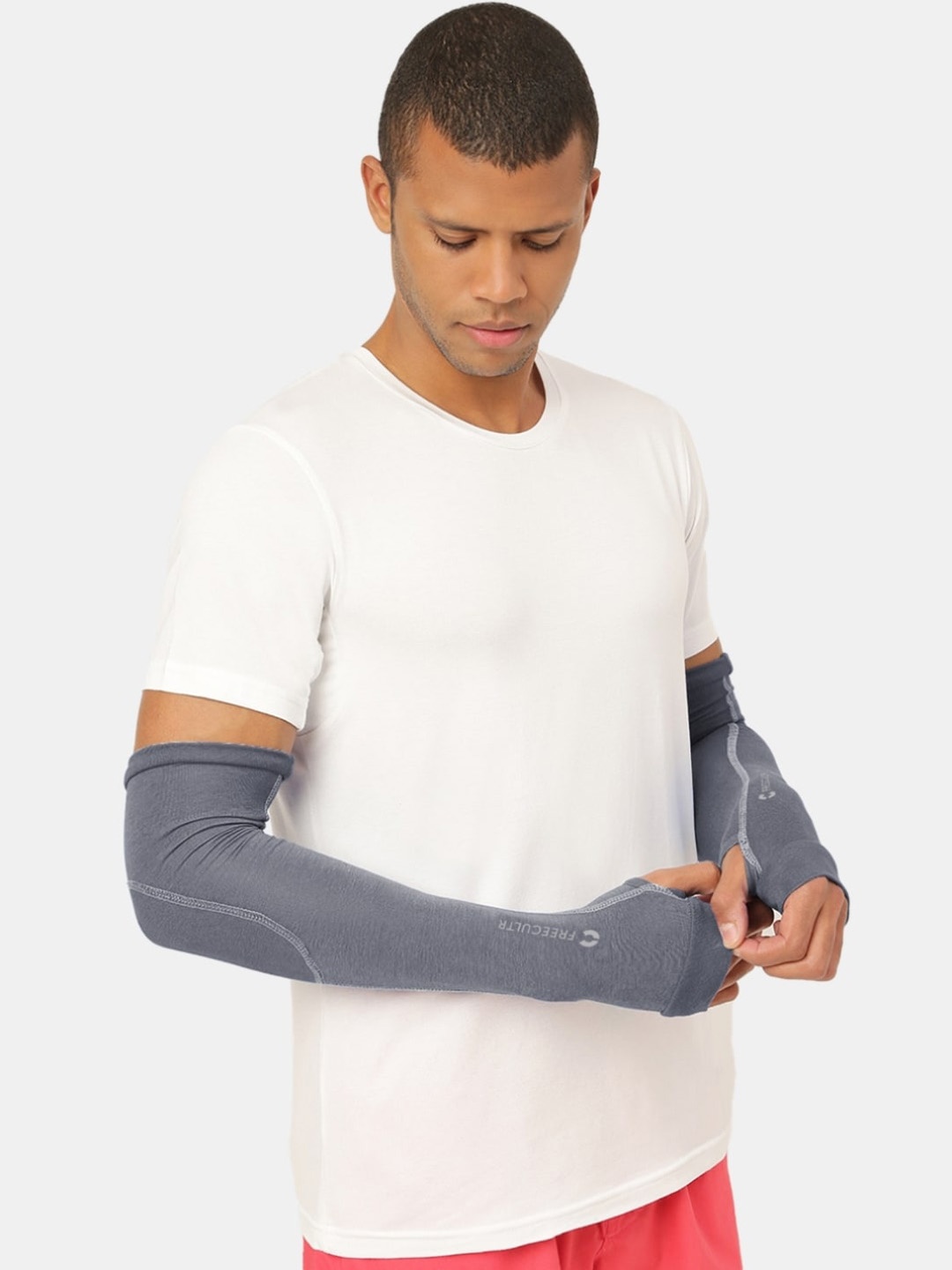 

FREECULTR Breatheable Bamboo Cotton Antibacterial Arm Sleeves Gloves, Grey