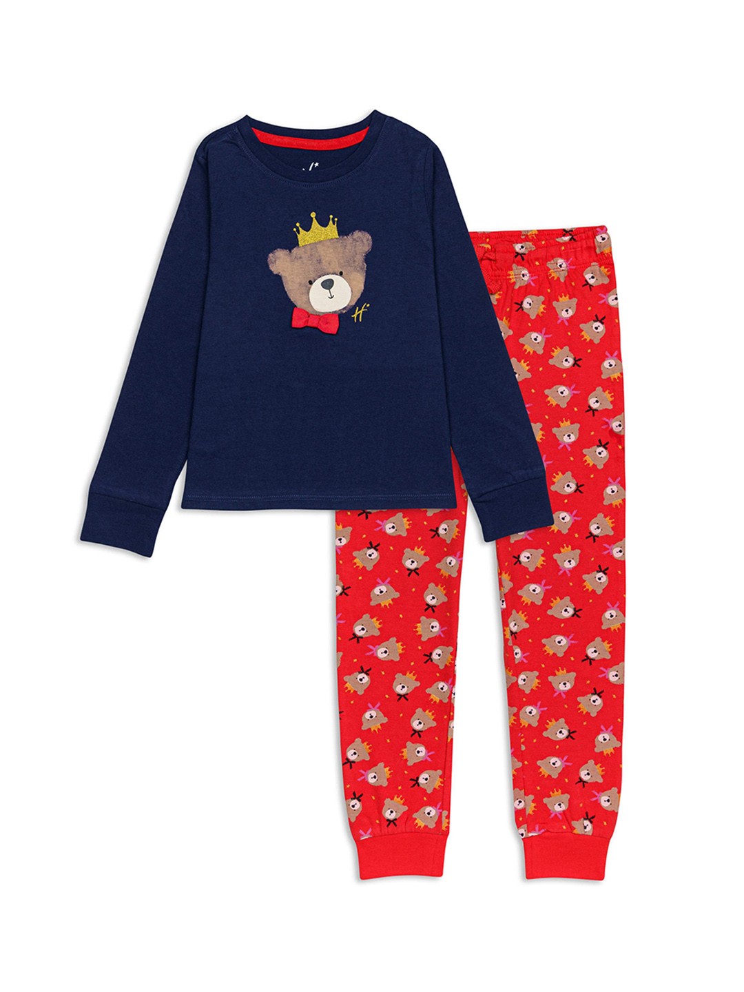 

H By Hamleys Girls Graphic Printed Night Suit, Blue