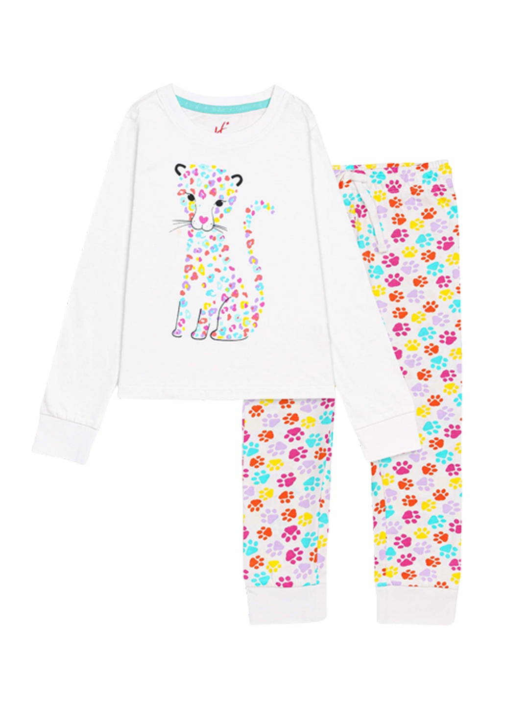 

H By Hamleys Girls Animal Printed Night Suit, White