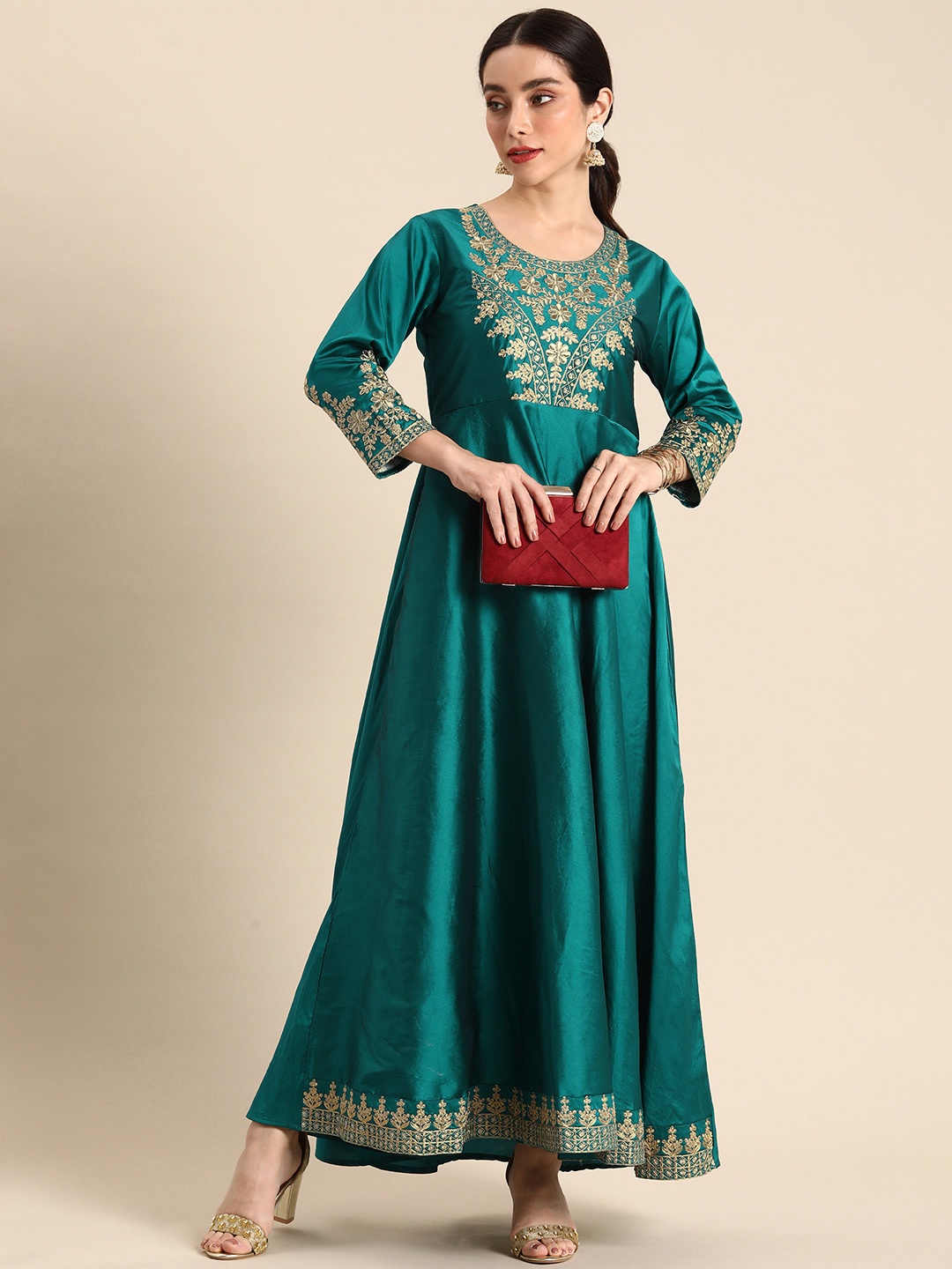 

all about you Zari Embroidered Dress, Teal