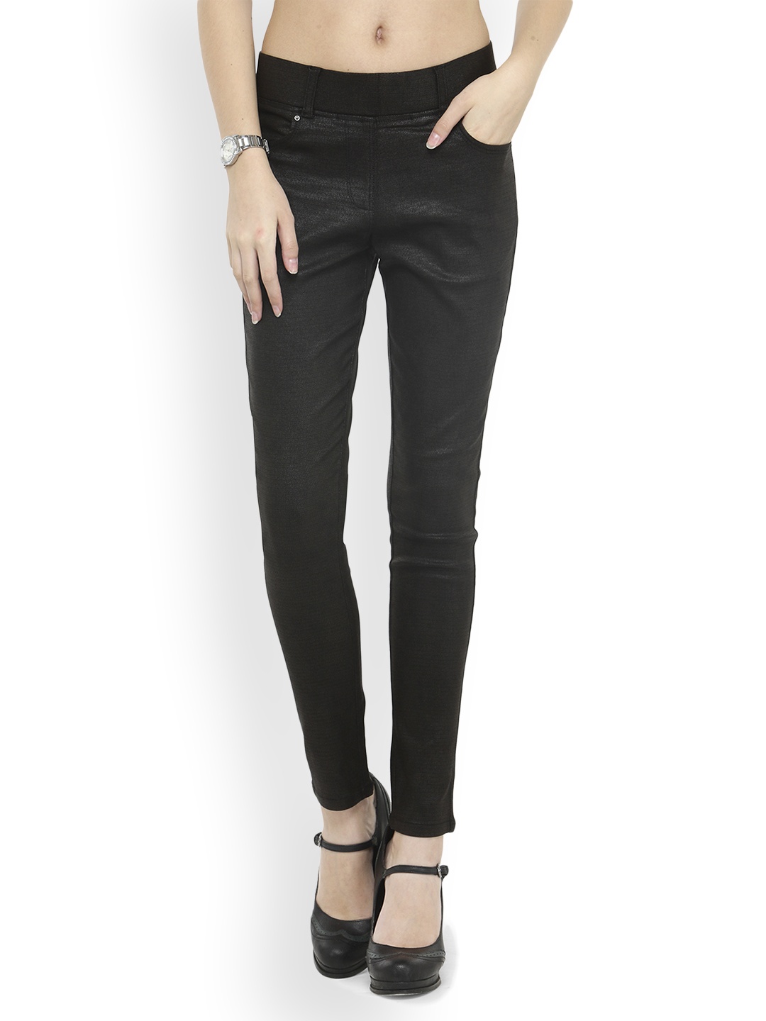 

Westwood Black Skinny Polycotton Lycra Treggings