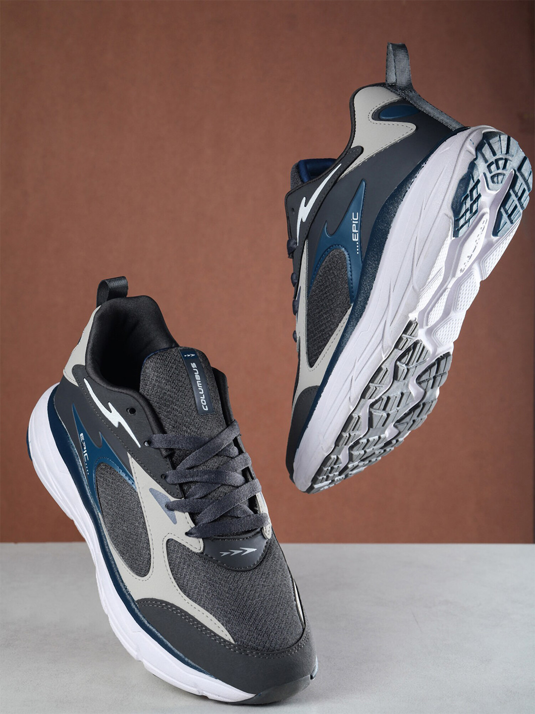 

Columbus Men Longrun Memory Foam Running Sports Shoes, Black