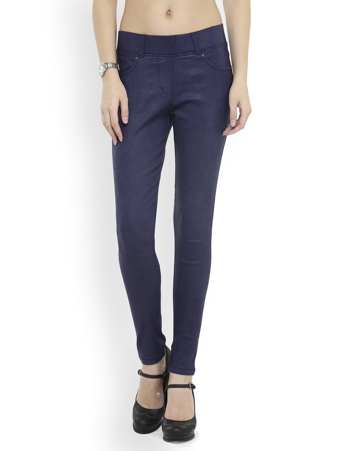 

Westwood Blue Skinny Polycotton Lycra Treggings