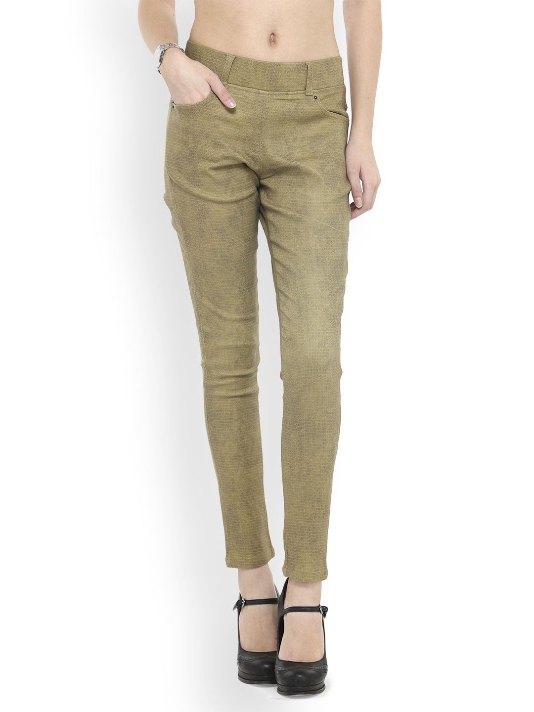 

Westwood Beige Skinny Polycotton Lycra Treggings