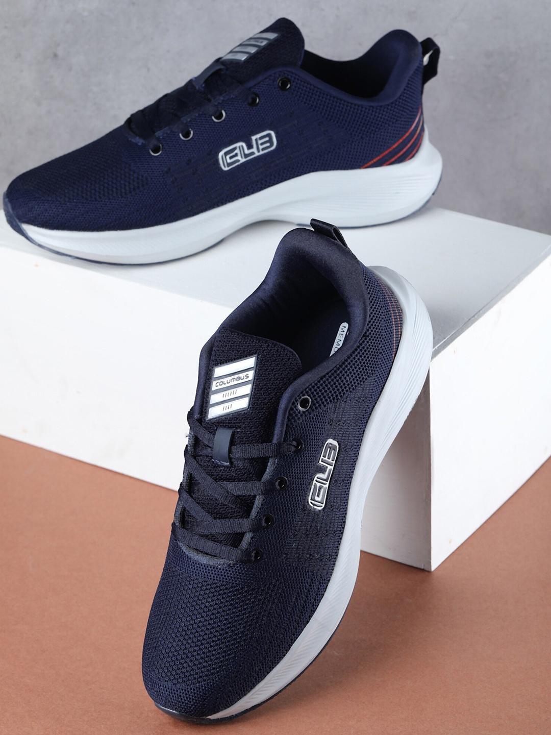 

Columbus Men Dayrun Memory Foam Running Sports Shoes, Navy blue