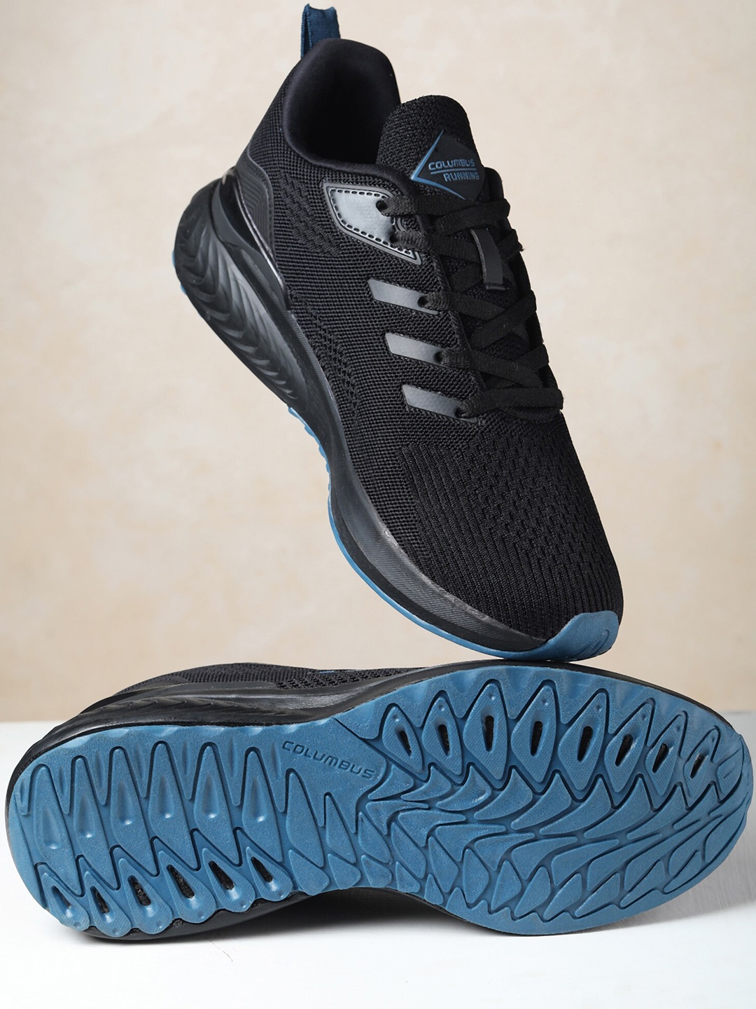 

Columbus Men Maiden Pro Memory Foam Running Sports Shoes, Black