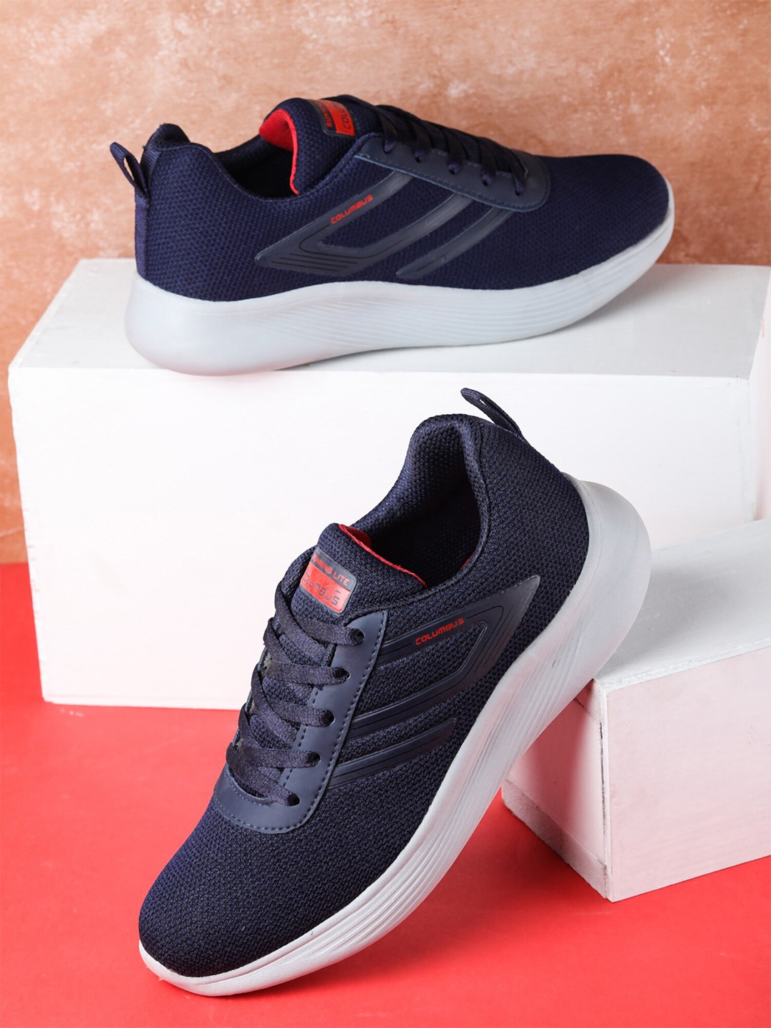 

Columbus Men Swinger Memory Foam Running Sports Shoes, Navy blue