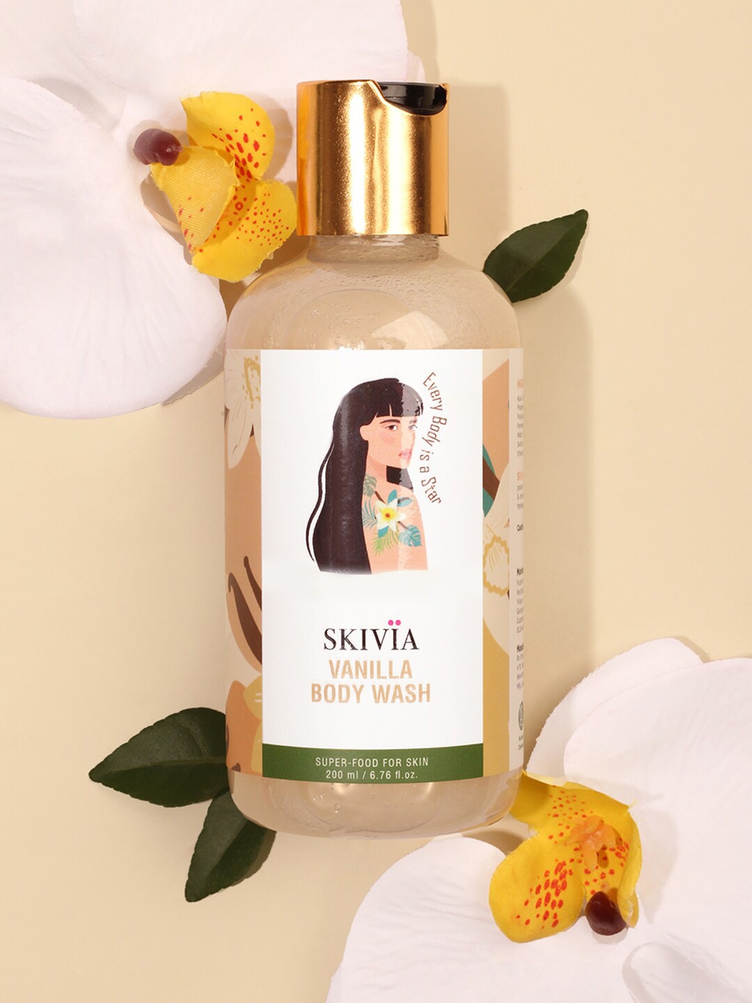 

SKIVIA Vanilla Body Wash With Pomegranate & Papaya - 200ml, Transparent