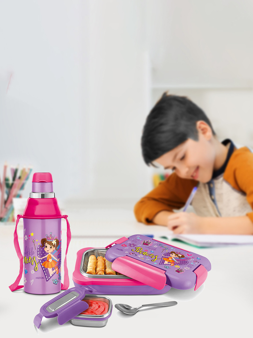 

Milton Explorer Gift Set Kool Light Purple Steelight Bottle 404 ml & Lunch Box 600 ml